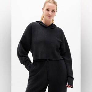 Athleta Waffle Crop Hoodie Size M